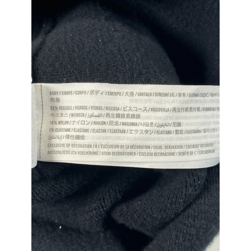 Abercrombie & Fitch Women XL Black Ribbed Square Neck Short Sleeve Crop Top - Picture 4 of 7